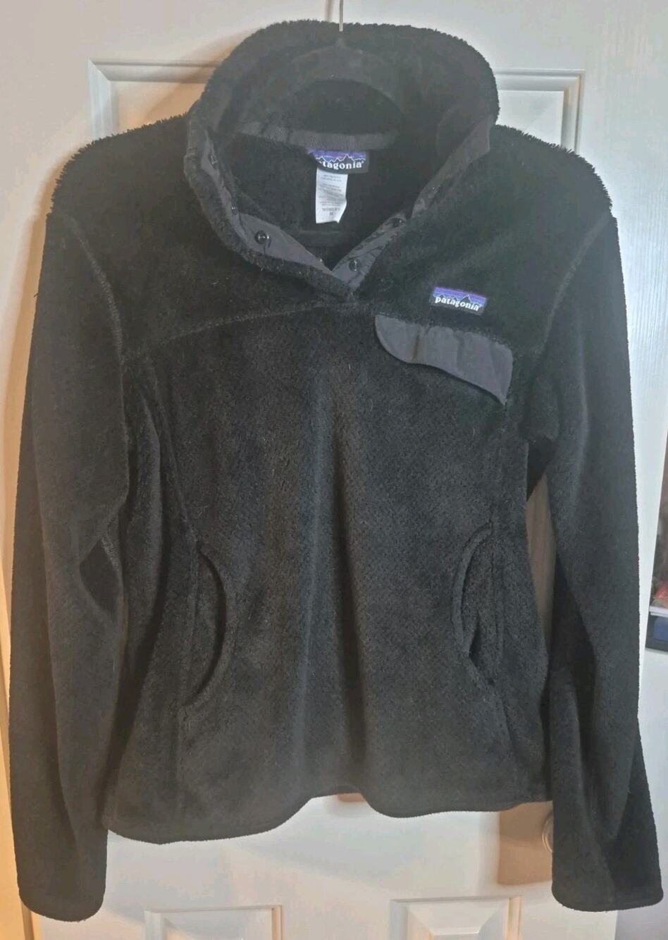 Patagonia Women's BLACK Re-Tool Snap-T Pullover Fleece Jacket Size Medium